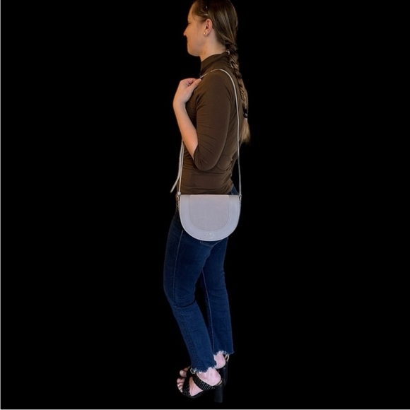 NWT Kate Spade Luna Crescent Gray Crossbody Shoulder Purse Suede & Leather - Picture 14 of 14